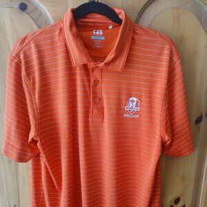 Cutter & Buck Ryder Cup 2012 Medinah Polo Shirt Mens Size Large Orange